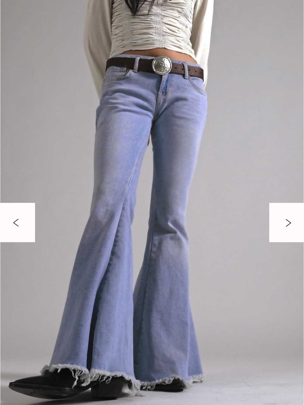 Light Grey Flare Jeans - Picture 9 of 9